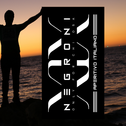 Negroni XIX Strandhanddoek met logo zwart-wit